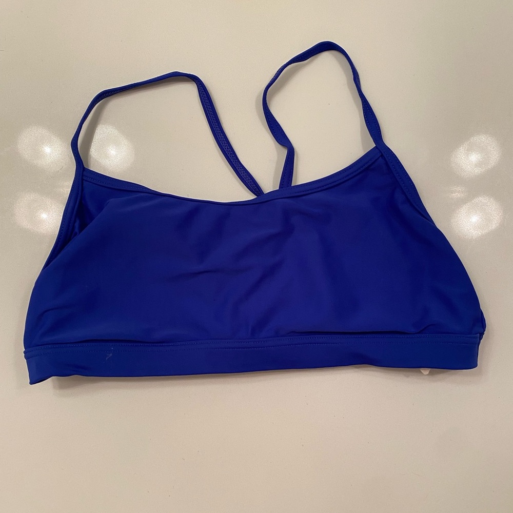 Blue Athletic Racerback Bikini Top